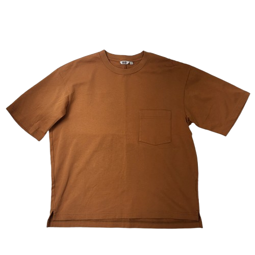 유니클로 반팔티 오렌지 브라운 (L)