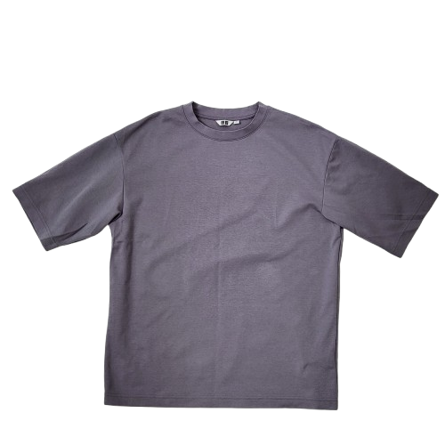 유니클로 톤다운 퍼플 반팔 티셔츠 (L)