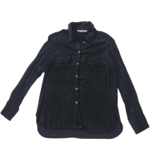 ZARA 벨벳 블랙 셔츠 (S)