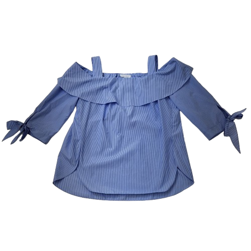 질스튜어트 블루 오프숄더 블라우스