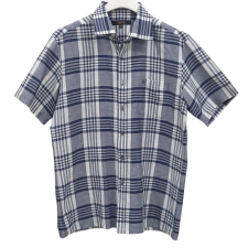 닥스 남색 체크 모시 반팔 셔츠 (105)