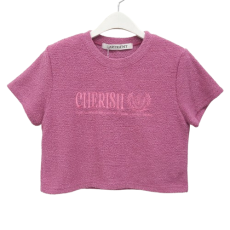 LARTIGENT 테리 인디핑크 크롭 티셔츠 (F)