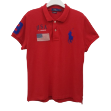 폴로 랄프로렌 레드 반팔 카라 티셔츠
