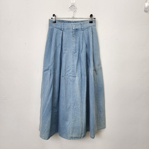 밝은 워싱 플레어 데님스커트