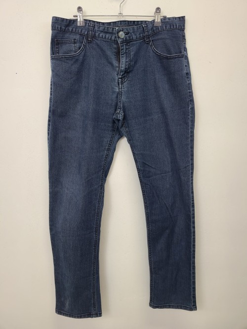 행텐 스키니핏 다크워싱 데님바지